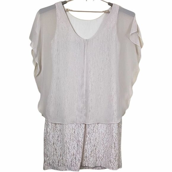 Scarlett Lace Chiffon Drape Dress with Sparkle 16W - Picture 4 of 8